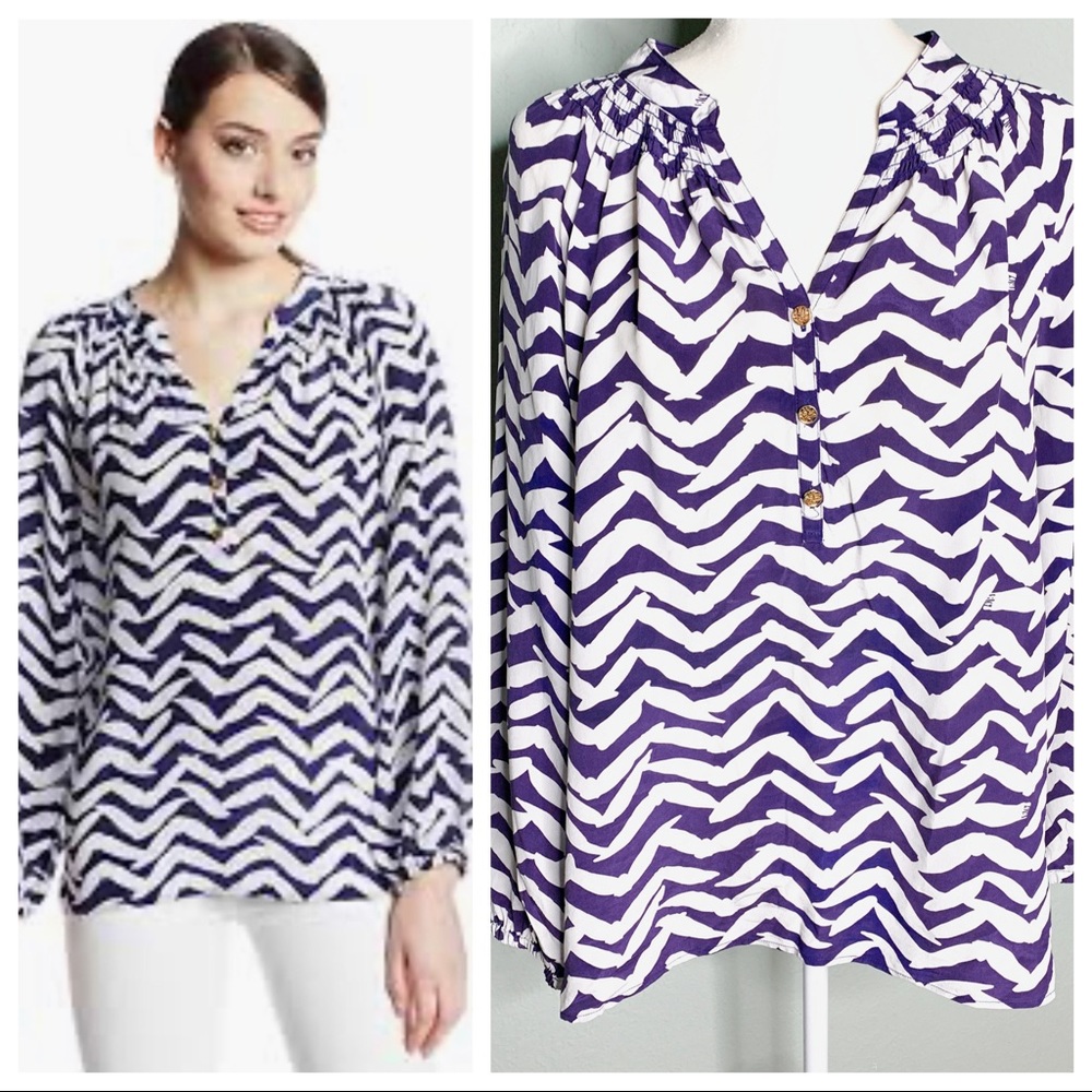Lilly Pulitzer Purple and White Blouse